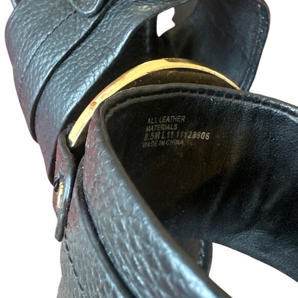 Tory Burch Amanda Thong Sandals Black Pebbled Leather 8.5 - Picture 7 of 11